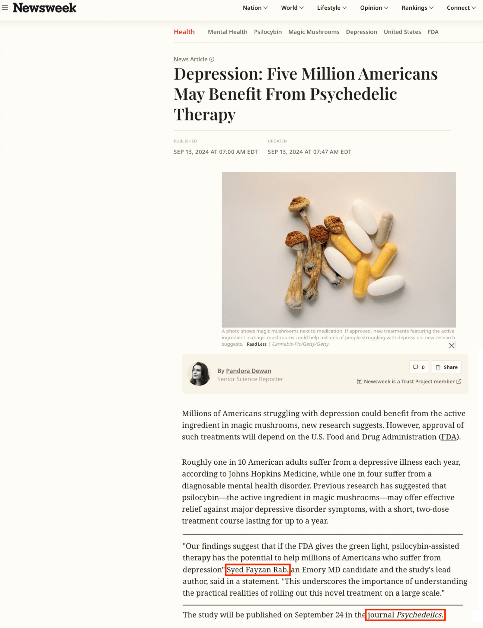 Newsweek featuring Brain Medicine research